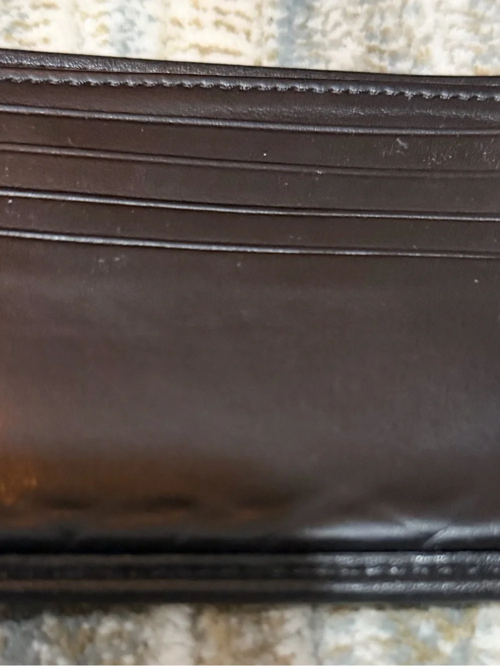 Perry Ellis Black Leather Bi-Fold Wallet with Subtle Logo